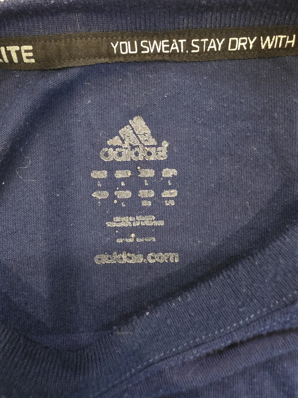 adidas Navy Short-Sleeve Athletic Tee with Chest Logo